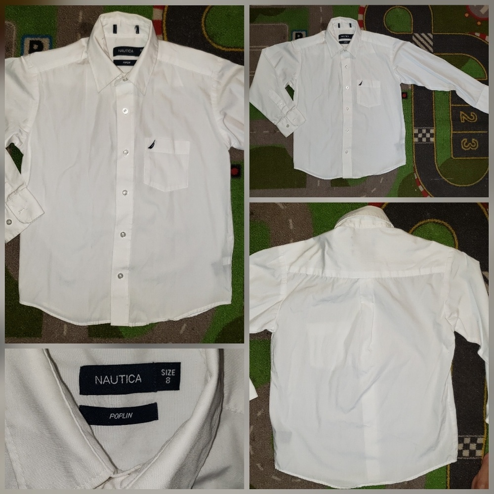 Nautica boys white button down